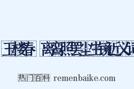 玉楼春·离鸾照罢尘生镜近义词是什么意思的图片